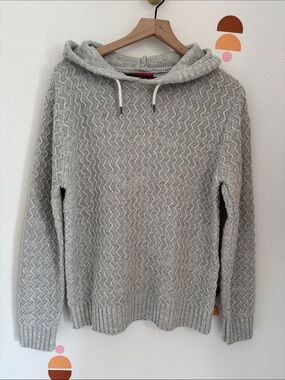 UNIONBAY Light Gray Knit Hooded Crewneck Sweater N0160